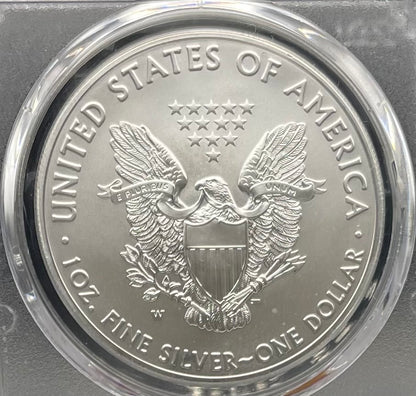 Burnished 2018 (W) $1 American Silver Eagle PCGS SP70 Early Issue Rare Blue Label (1 of 3,774)