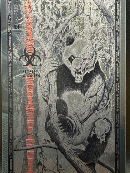 1/1000 OZT PANDAMONIUM ZOMBUCK WORLD SILVER AURUM NOTE & SLEEVE MINT (Rare 1 of 10,000)
