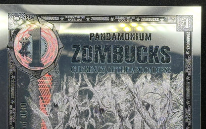 1/1000 OZT PANDAMONIUM ZOMBUCK WORLD SILVER AURUM NOTE & SLEEVE MINT (Rare 1 of 10,000)