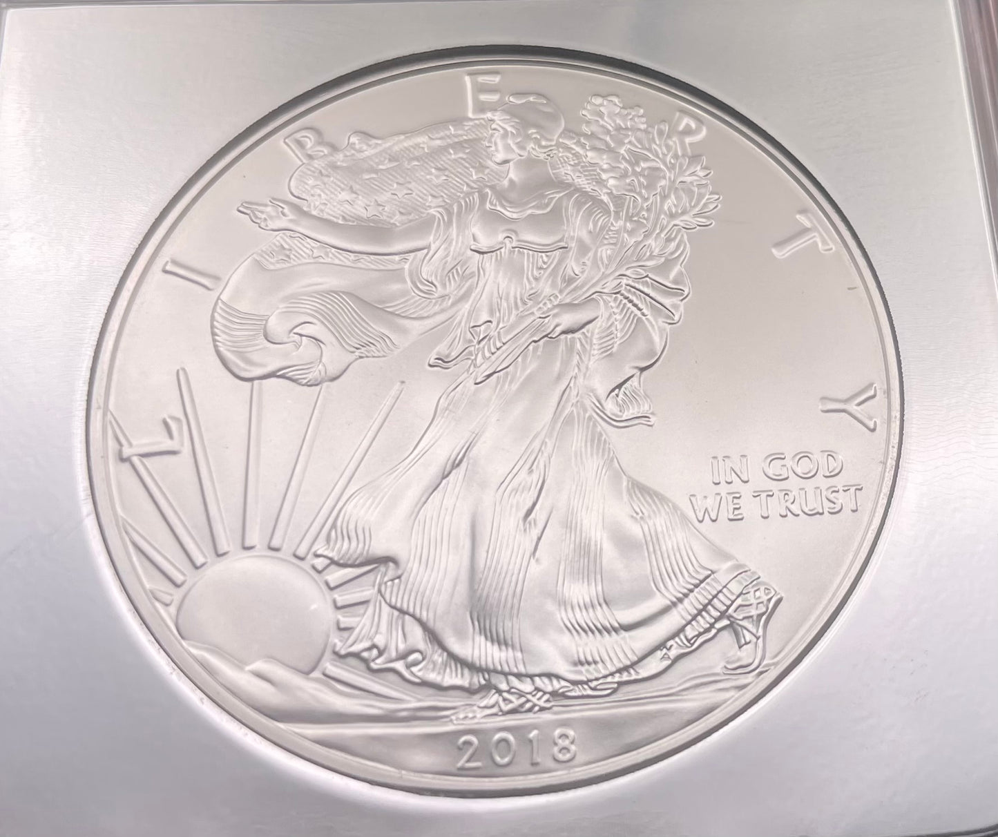 2018 $1 American Silver Eagle NGC MS70 First Day of Issue Rare Silver Foil Holder Low Mintage