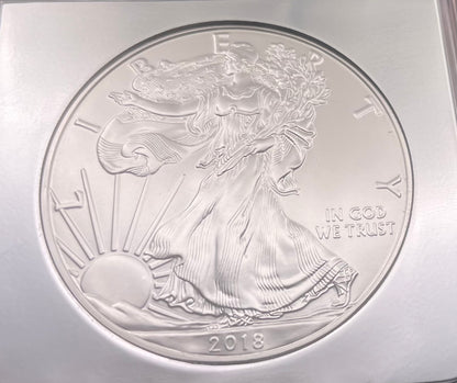 2018 $1 American Silver Eagle NGC MS70 First Day of Issue Rare Silver Foil Holder Low Mintage
