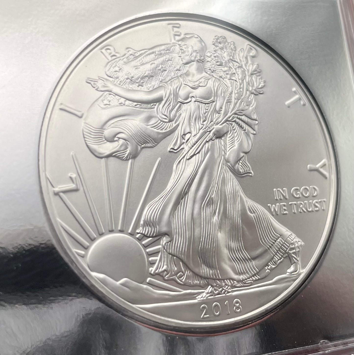 2018 $1 American Silver Eagle NGC MS70 First Day of Issue Rare Silver Foil Holder Low Mintage