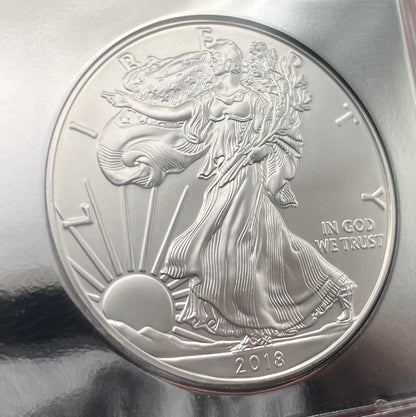 2018 $1 American Silver Eagle NGC MS70 First Day of Issue Rare Silver Foil Holder Low Mintage