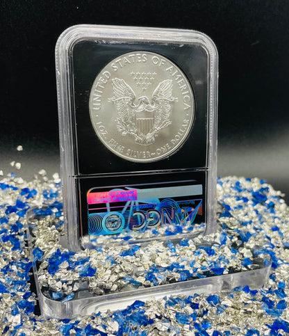 2018 $1 American Silver Eagle NGC MS70 First Day of Issue Rare Silver Foil Holder Low Mintage