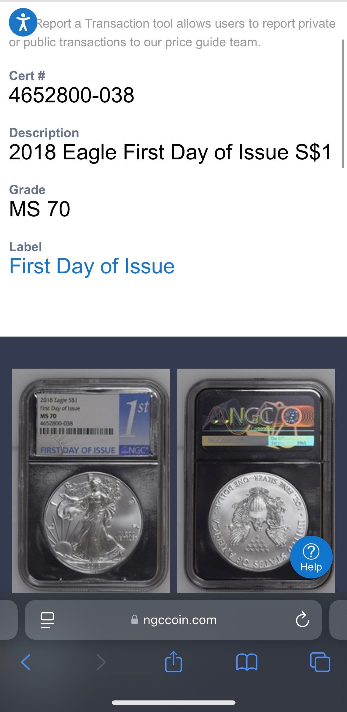 2018 $1 American Silver Eagle NGC MS70 First Day of Issue Rare Silver Foil Holder Low Mintage