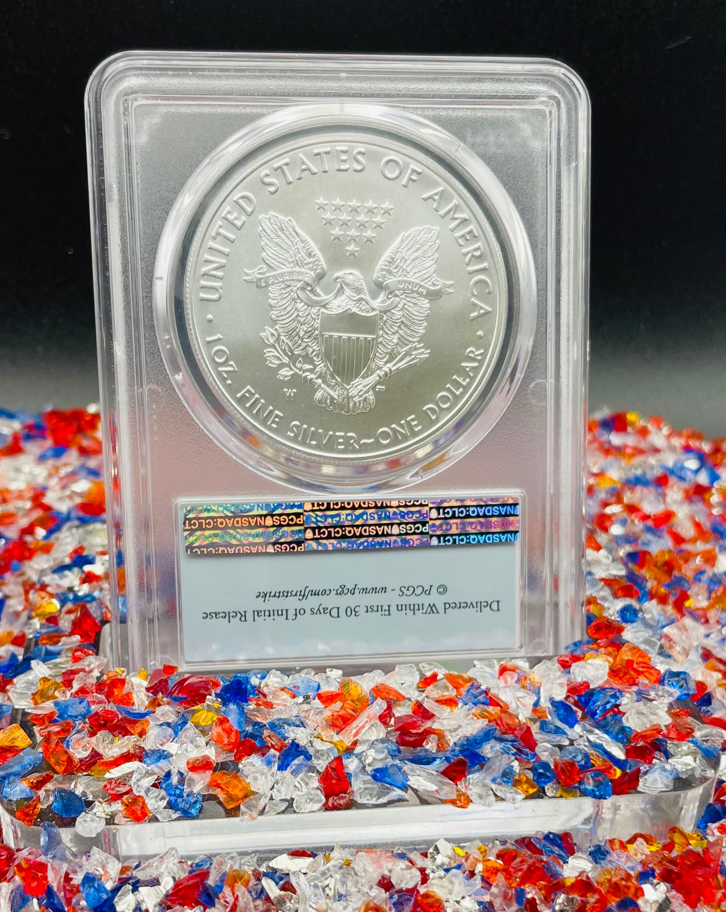 Burnished 2017 (W) $1 American Silver Eagle PCGS SP70 First Strike American Flag Label Mint Condition (1 of 4,869)