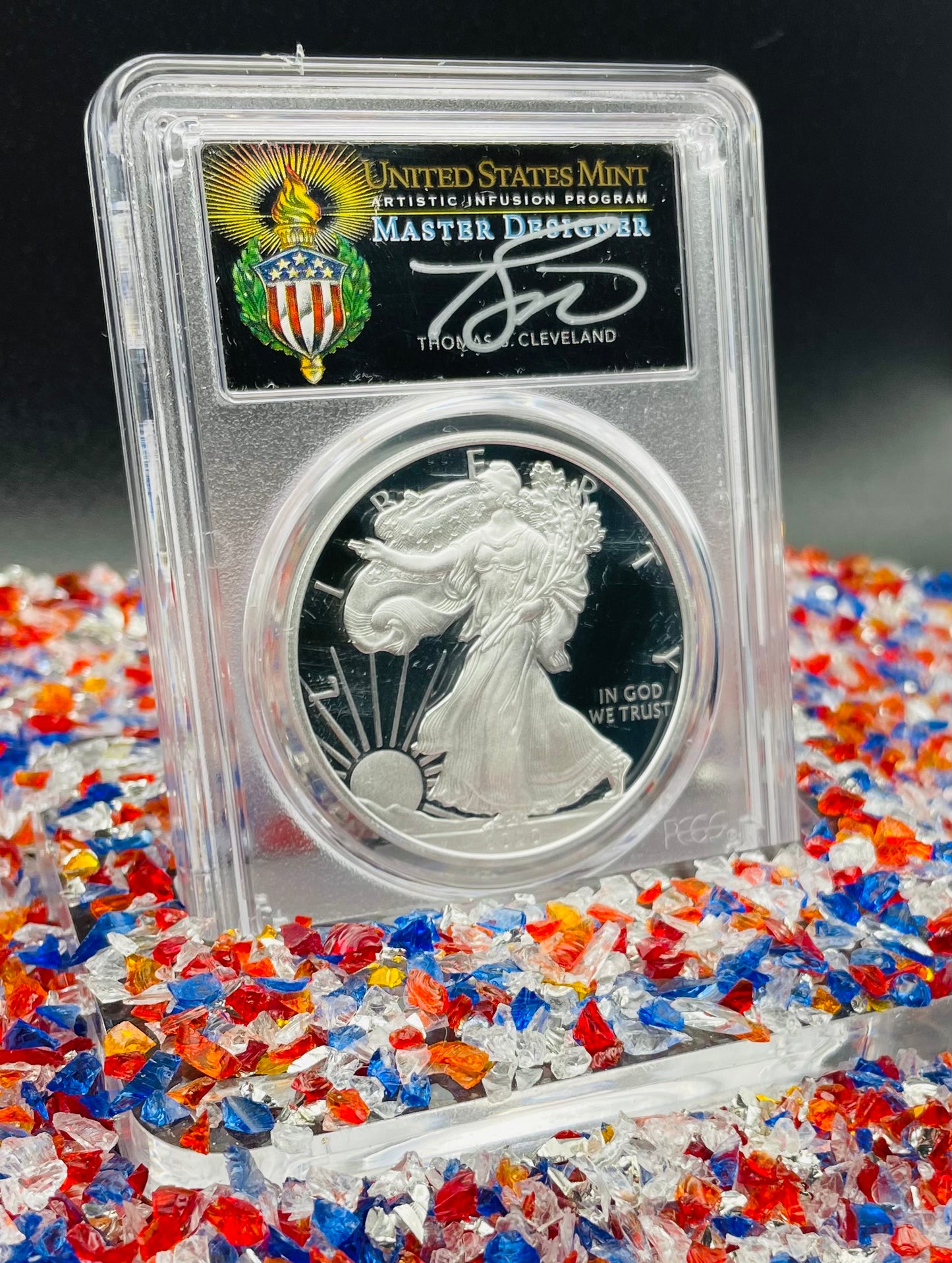 Proof 2020 (W) $1 American Silver Eagle PCGS PR70DCAM FDOI (Philadelphia) Master Designer Cleveland Signed (1 of 485)