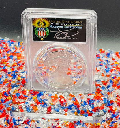 Proof 2020 (W) $1 American Silver Eagle PCGS PR70DCAM FDOI (Philadelphia) Master Designer Cleveland Signed (1 of 485)