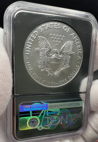 2018 $1 American Silver Eagle NGC MS70 First Day of Issue Rare Silver Foil Holder Low Mintage