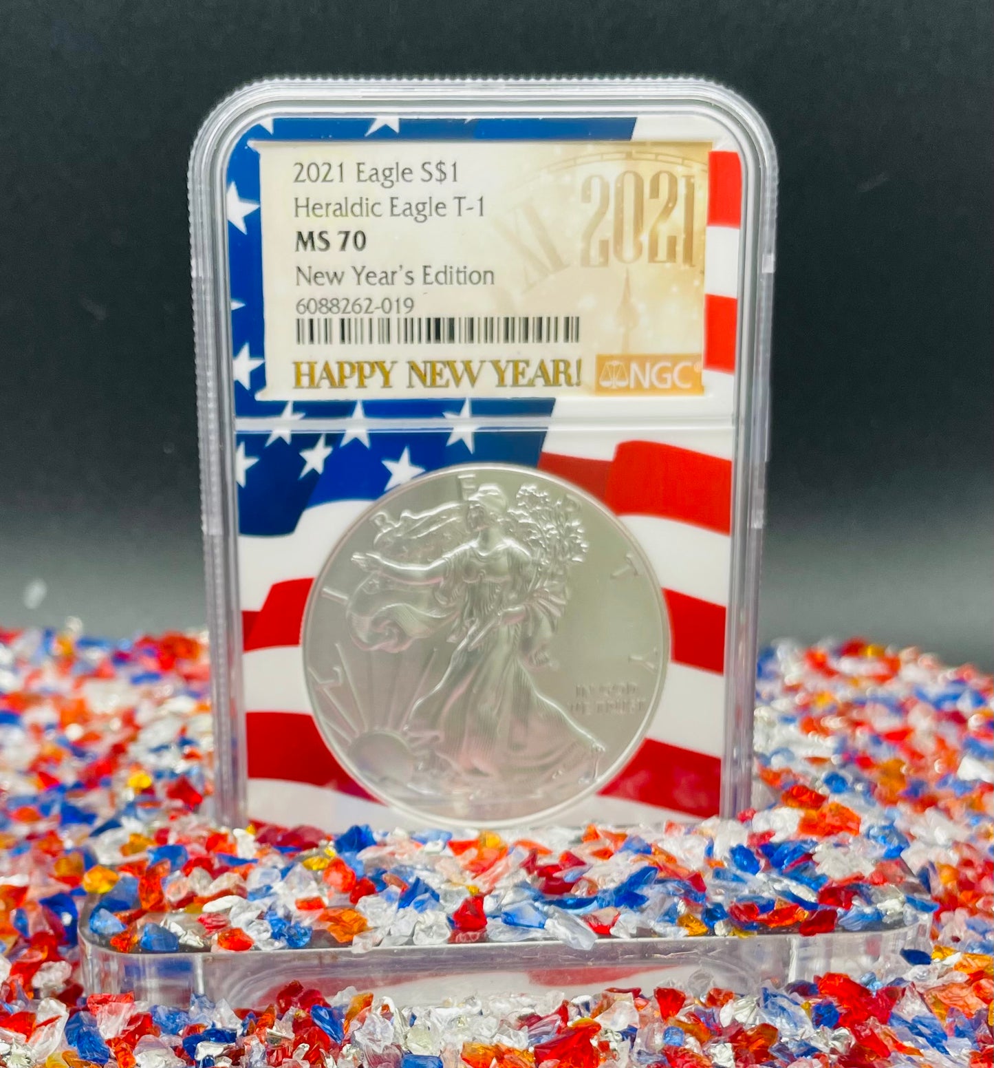 2021 $1 American Silver Eagle NGC MS70 New Years Edition Type 1 Ultra Rare Holder Mint Condition
