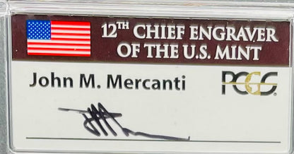 Burnished 2018 (W) $1 American Silver Eagle PCGS SP70 First Day of Issue John M. Mercanti Signed Label Mint Condition (1 of 150)