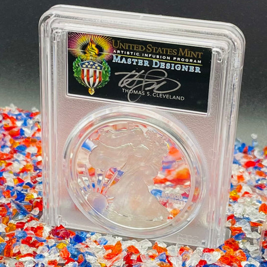 Proof 2020 (W) $1 American Silver Eagle PCGS PR70DCAM FDOI (Denver) Master Designer Cleveland Signed (1 of 487)