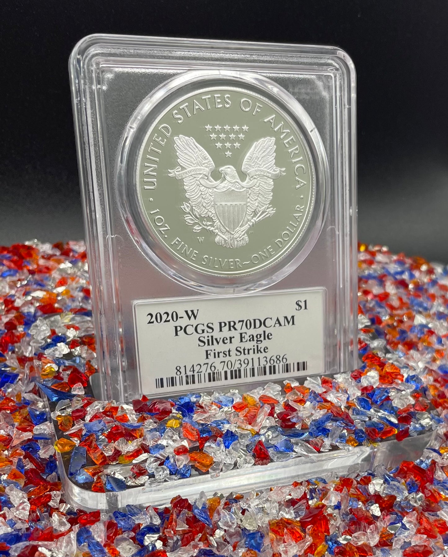 Proof 2020 (W) $1 American Silver Eagle PCGS PR70DCAM First Strike US Army General 5 Star General George Casey Jr (Ret) Signed (1 of 100)