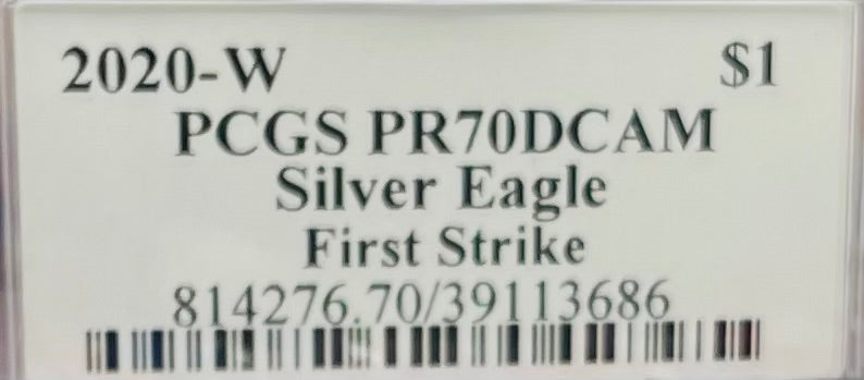Proof 2020 (W) $1 American Silver Eagle PCGS PR70DCAM First Strike US Army General 5 Star General George Casey Jr (Ret) Signed (1 of 100)