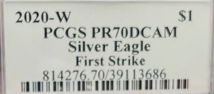 Proof 2020 (W) $1 American Silver Eagle PCGS PR70DCAM First Strike US Army General 5 Star General George Casey Jr (Ret) Signed (1 of 100)