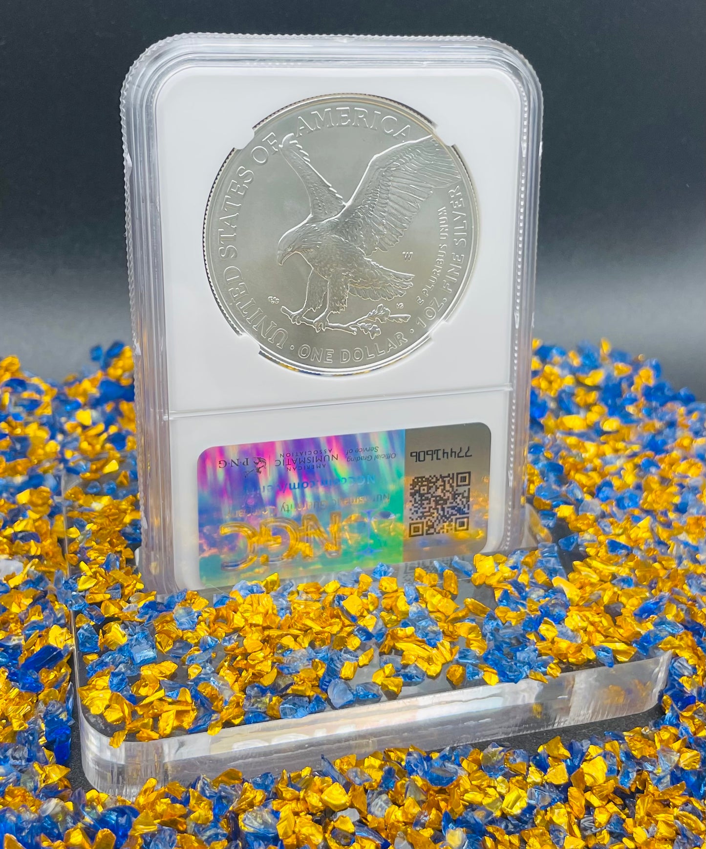 Burnished 2022 (W) $1 American Silver Eagle NGC MS70 Gold Star Label (Rare)