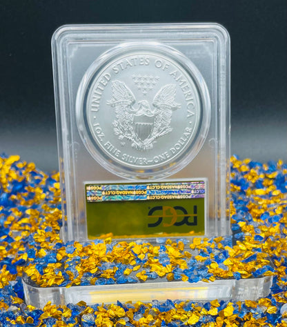 Burnished 2016 (W) $1 American Silver Eagle PCGS SP70 First Strike Gold Foil Label Mint Condition (1 of 2,016)