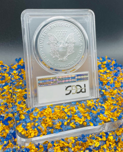 Burnished 2017 (W) $1 American Silver Eagle PCGS SP70 First Day of Issue Rare Label Mint Condition (1 of 1,000)