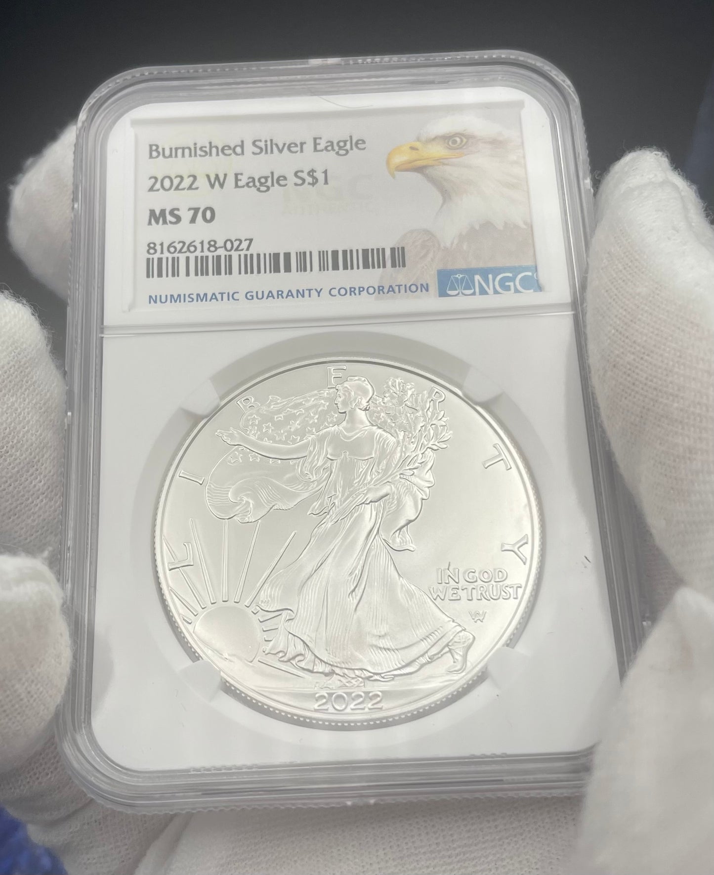 Burnished 2022 (W) $1 American Silver Eagle NGC MS70 Rare Silver Eagle Label