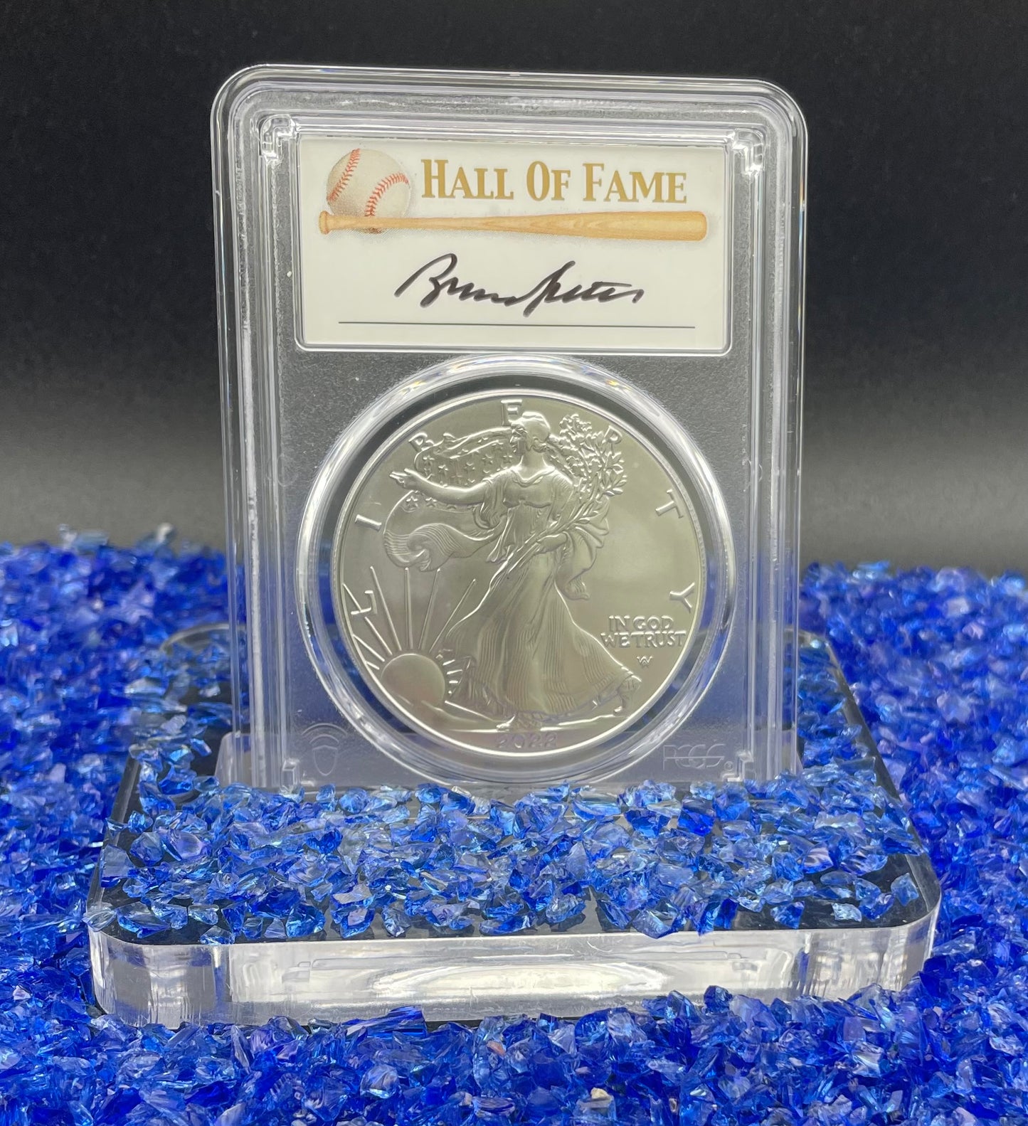 2022 $1 American Silver Eagle PCGS MS70 FDOI MLB Bruce Sutter Signed Label Mint Condition (Rare 1 of 21)