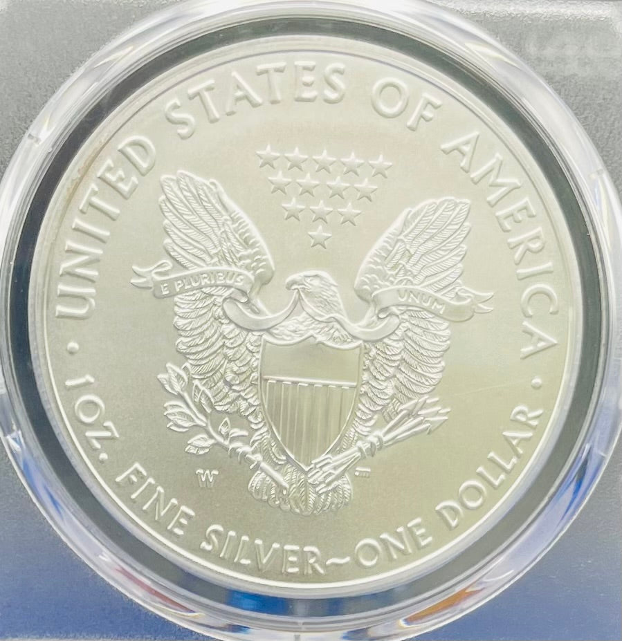 Burnished 2017 (W) $1 American Silver Eagle PCGS SP70 First Day of Issue Rare Label Mint Condition (1 of 1,000)