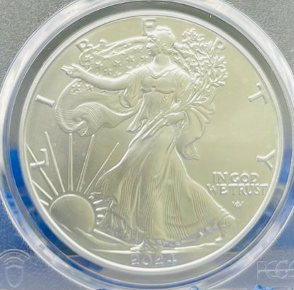 2024 $1 American Silver Eagle PCGS MS70 FDOI Legends of Life MLB Hall of Fame Tom Glavin Signed Label Mint Condition(Rare 1 of 15)