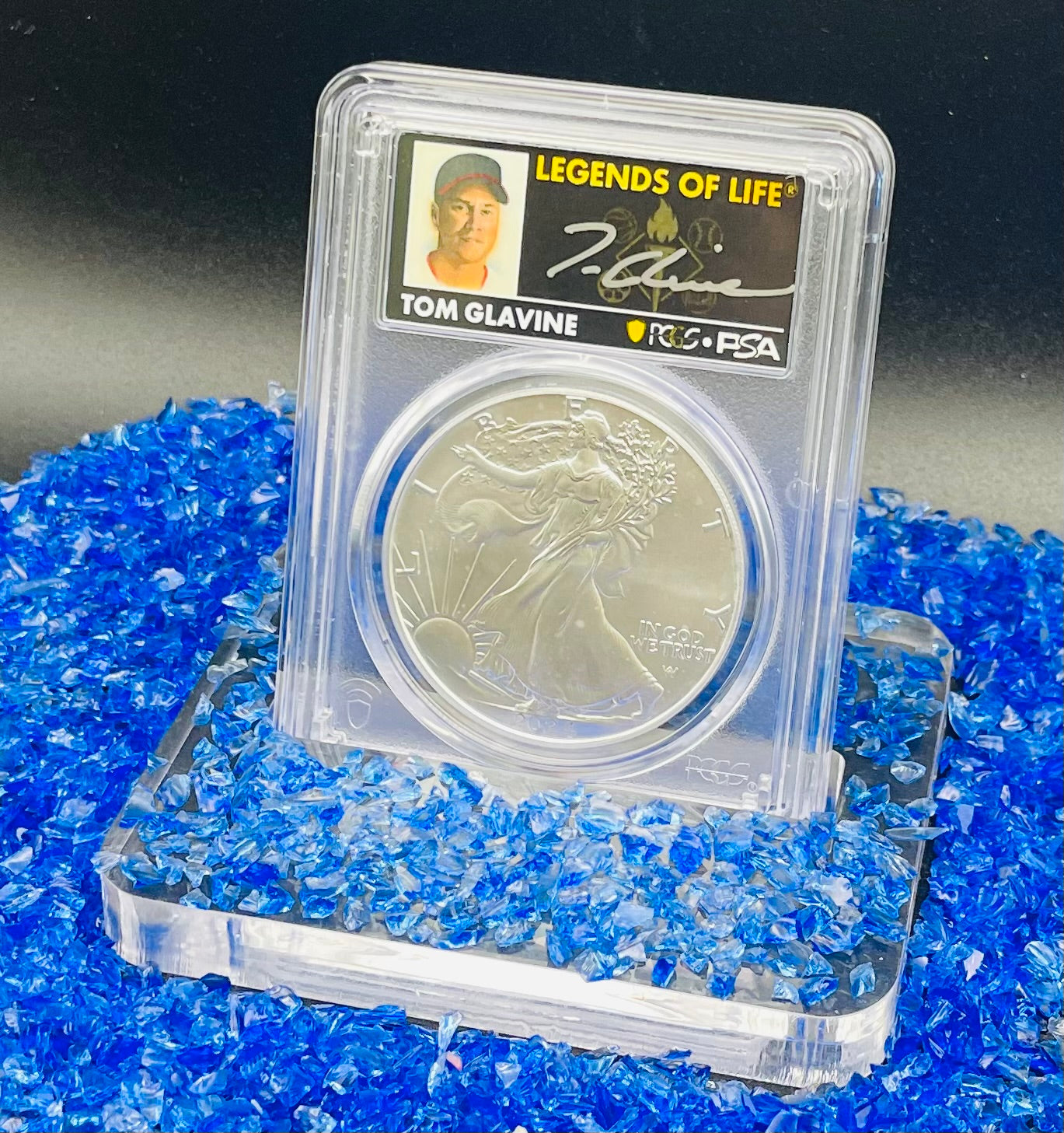 2024 $1 American Silver Eagle PCGS MS70 FDOI Legends of Life MLB Hall of Fame Tom Glavin Signed Label Mint Condition(Rare 1 of 15)