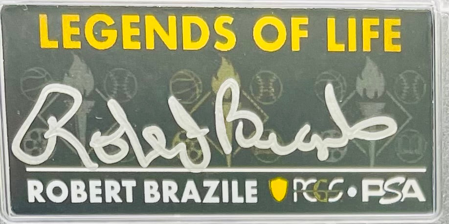 2022 $1 American Silver Eagle PCGS MS70 First Strike Legends of Life NFL Hall of Fame Robert Brazile Signed Label Mint Condition (1 of 100)