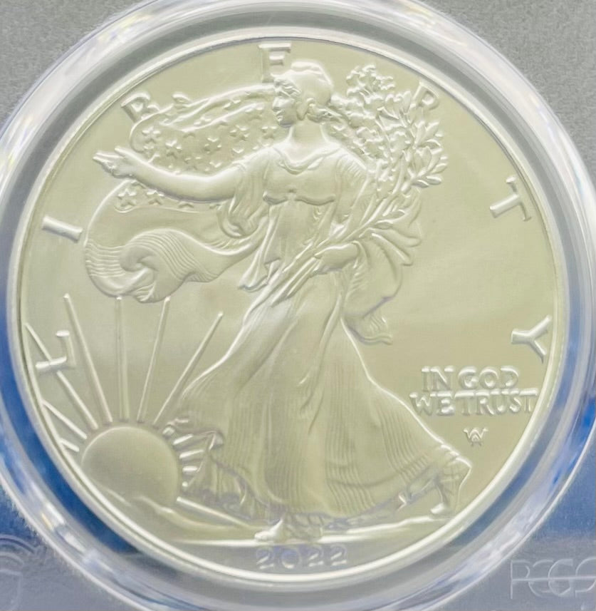 2022 $1 American Silver Eagle PCGS MS70 FDOI NBA NMBHOF Private Collection Jamaal Wilkes Signed Blue Marker (Rare 1 of 74)