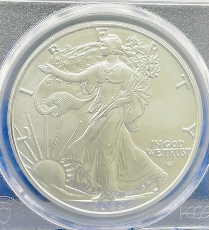 2022 $1 American Silver Eagle PCGS MS70 FDOI NBA NMBHOF Private Collection Artis Gilmore Signed Label Blue Marker (Rare 1 of 179)