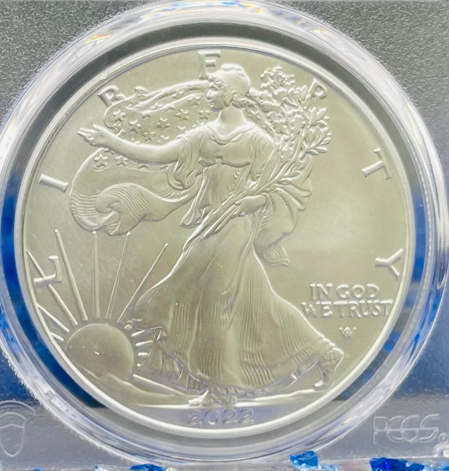 2022 $1 American Silver Eagle PCGS MS70 FDOI NBA NMBHOF Private Collection Lenny Wilkens Signed Label Blue Marker Mint Condition (Rare 1 of 36)