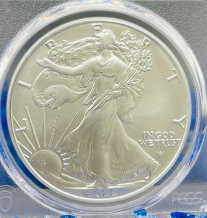 2022 $1 American Silver Eagle PCGS MS70 FDOI NBA NMBHOF Private Collection Lenny Wilkens Signed Label Blue Marker Mint Condition (Rare 1 of 36)