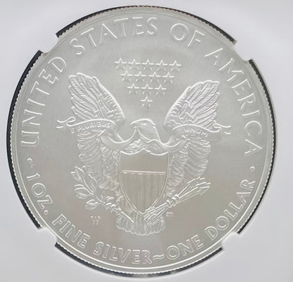 Burnished 2008 $1 (W) American Silver Eagle NGC MS70 Brown Label Mint Condition