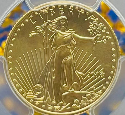 2018 $10 American Gold Eagle PCGS MS70 First Strike Flag Label (Rare 1 of 1,780)