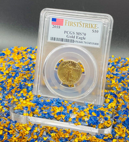 2018 $10 American Gold Eagle PCGS MS70 First Strike Flag Label (Rare 1 of 1,780)