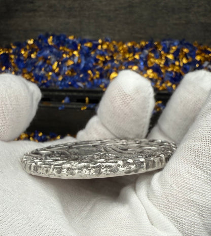 'The Kraken Attack' Sea Monster 2025 2.7 Troy Ounce .999 Fine Silver Round Hand Crafted Antique Finish Includes Wood Treasure Chest, Capsule & COA Mint Condition Limited Edition (1 of 50)