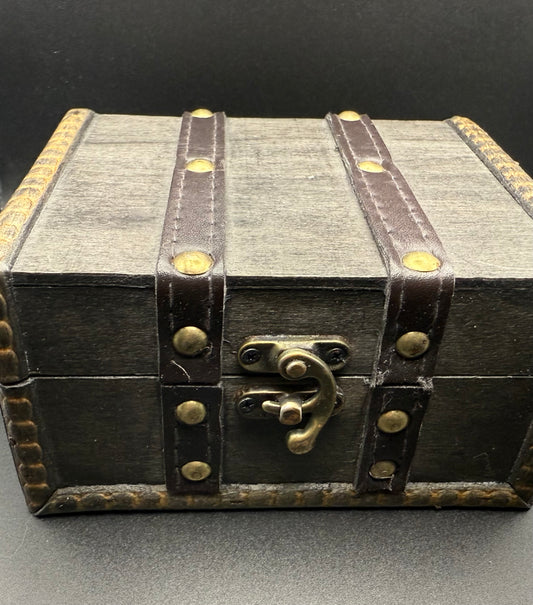 New Vintage Wooden Box, Pirate Treasure Chest, Jewelry Box, Antique Decor, Hand Crafted