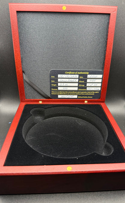 'The Jolly Roger Pirate' Hand Crafted 3.5 Troy Ounce .999 Fine Silver Round Pirate Captain Design Antique Finish Includes Wood Treasure Box, Capsule & COA Limited Edition (1 of 30)