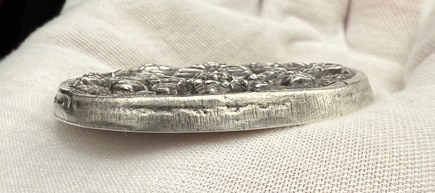 'The Jolly Roger Pirate' Hand Crafted 3.5 Troy Ounce .999 Fine Silver Round Pirate Captain Design Antique Finish Includes Wood Treasure Box, Capsule & COA Limited Edition (1 of 30)