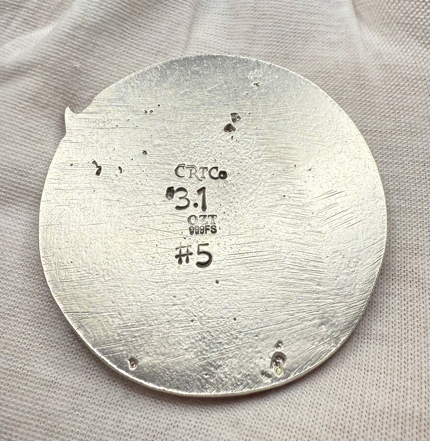 'The Pirate Captain's Curse/ Hand Crafted 3.1 Troy Ounce .999 Fine Silver Round Pirate Skull Sword Design Antique Finish Includes Wood Treasure Box, Capsule & COA Mint Condition Limited Edition (1 of 15)