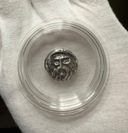 'Fishface Cursed Pirate Captain Jones' Hand Crafted 1.75 Troy Ounce .999 Fine Silver Round 3 Piece Set Antique Finish Includes Wood Treasure Chest, Capsule & COA Mint Condition Limited Edition 1 of  20