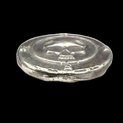 'Skull Compass Cob' Pirate Treasure Hand Crafted by CRTCO 1.25 Troy Ounce .999 Fine Silver Round 5 Piece Set Antique Finish Includes Wood Treasure Chest, Capsule & COA Mint Condition