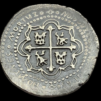 '1715 Spanish Silver' Pirate Treasure Hand Crafted by Peculiar Coins 27 Gram .999 Fine Silver Round Antique Finish Includes Wood Treasure Chest, Capsule & COA Mint Condition