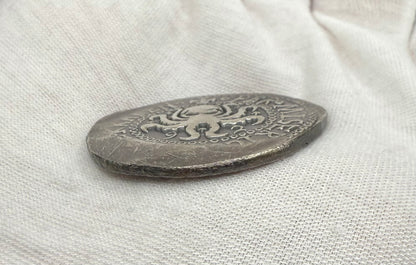 '1492 The Kraken' Pirate Treasure Hand Crafted by Peculiar Coins 27 Gram .999 Fine Silver Round Spanish Shield Design Antique Finish Includes Wood Treasure Chest, Capsule & COA Mint Condition