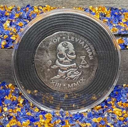 'Order of the Leviathan Treasure Cob' Hand Crafted by Peculiar Coins 27 Gram .999 Fine Silver Round Piece of Eight Antique Finish Includes Wood Treasure Chest, Capsule & COA Mint Condition