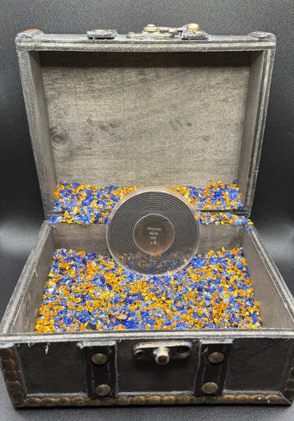 'Silver Skull Doubloon' Pirate Treasure Hand Crafted by Wild Pig Pours .5 Troy Ounce .999 Fine Silver Round Antique Finish Includes Wood Treasure Chest, Capsule & COA