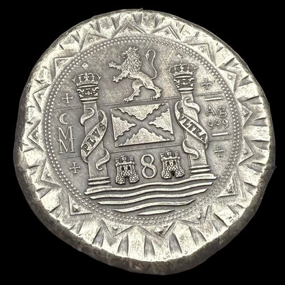 '1622 Atocha Shipwreck 400th Anniversary 8 Reales Silver Cob' Hand Crafted by Daniel Carr 24 Grams .999 Fine Silver Round Antique Finish Includes Wood Treasure Chest, Capsule & COA