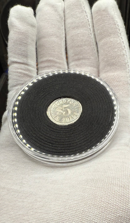 'Memento Mori' Pirate Treasure Hand Crafted by Mutiny Metals 1.25 Troy Ounce .999 Fine Silver Round 5 Piece Set Antique Finish Includes Wood Treasure Chest, Capsule & COA