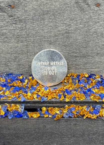 'Skully Round' Pirate Treasure Hand Crafted by Mutiny Metals .5 Troy Ounce .999 Fine Silver Round Antique Finish Includes Wood Treasure Chest, Capsule & COA Mint Condition