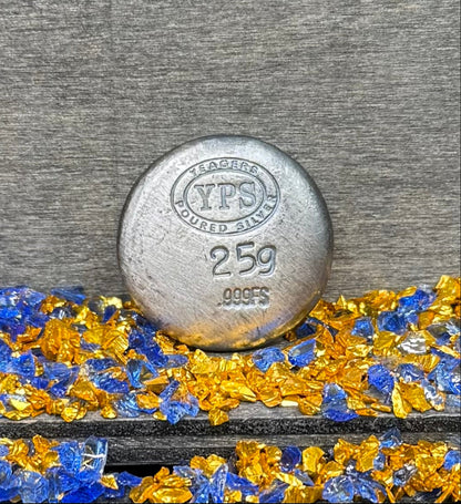 'Muerta Doubloon'  Pirate Treasure Hand Crafted by Yeager Mint 25 Grams .999 Fine Silver Round Antique Finish Includes Wood Treasure Chest, Capsule & COA Mint Condition